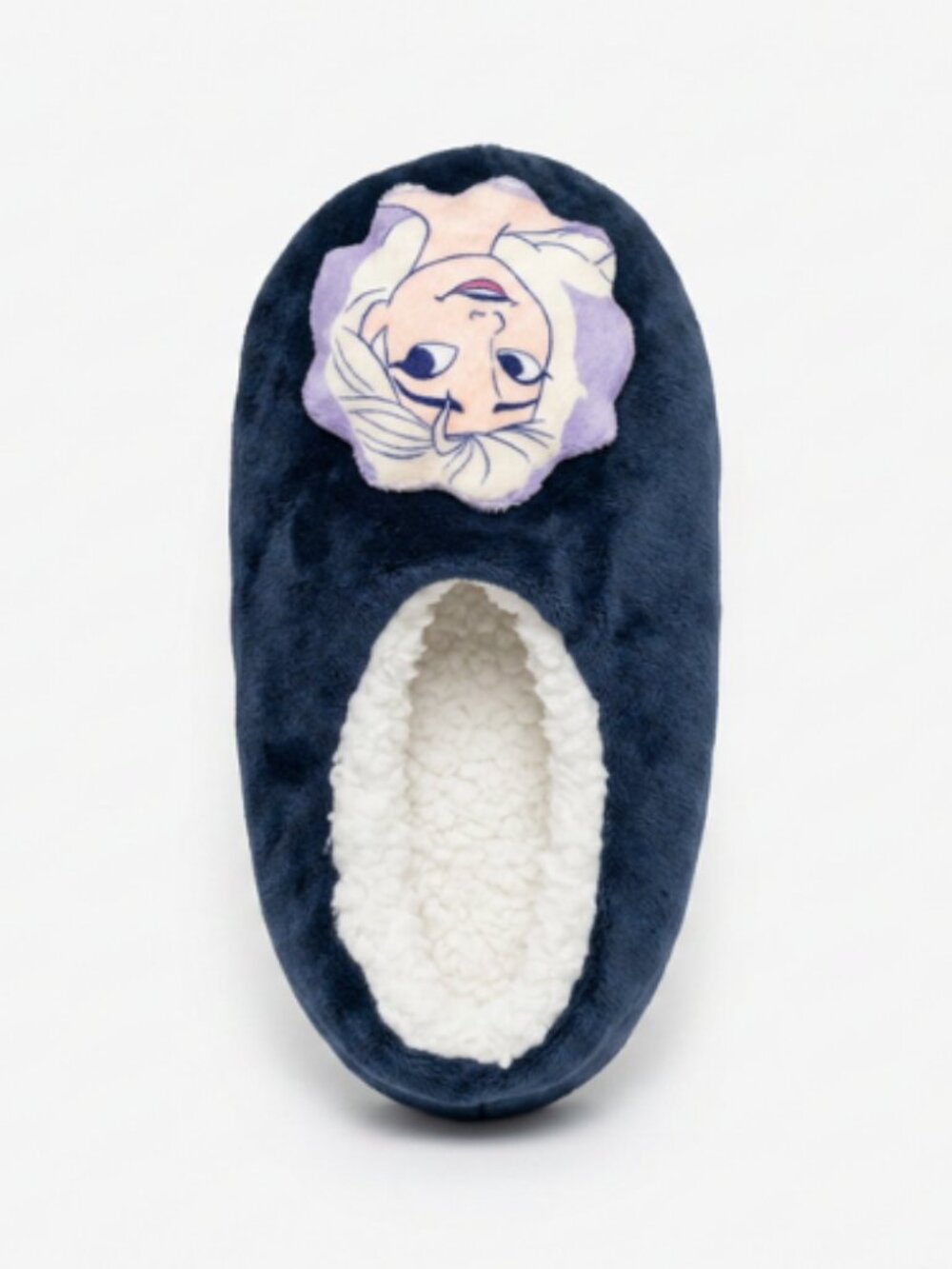 Disney Frozen Elsa Girls Faux Fur Slippers House Shoes Navy Size 4T-5T Non Slip